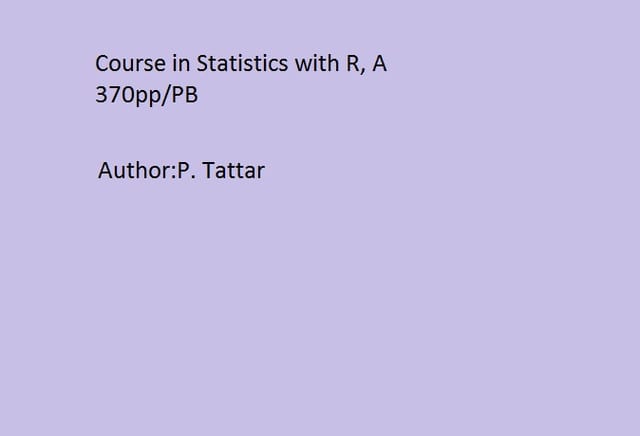 Course in Statistics with R, A   370pp/PB