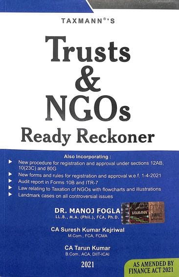 Taxmanns Trusts & Ngos Ready Reckoner