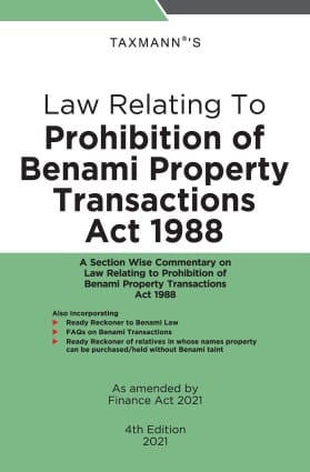 Law Relating To Prohibition of Benami Property Transactions Act 1988