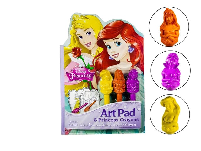 Disney Princess Art Pad & 3 Sculpted Princess Crayons