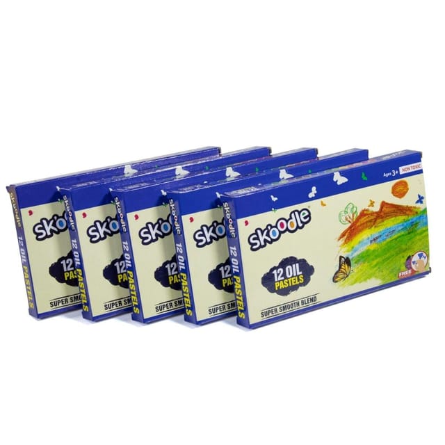 Skoodle Oil Pastels Pack of 12 Shades Set of 5 Boxes