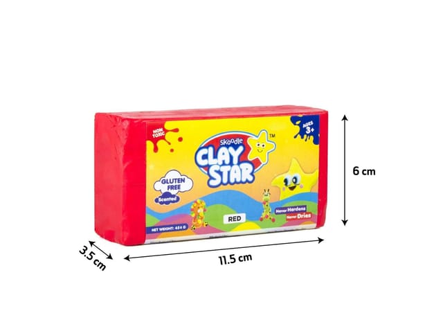 Skoodle Clay Star Red Colour Clay Bar For Kids 454 gms