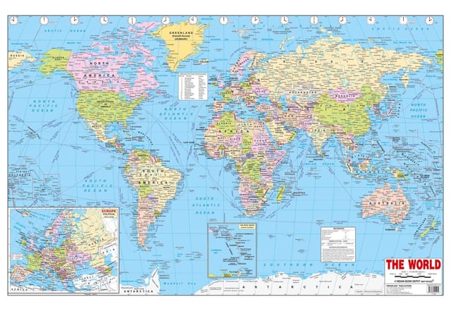 World Map : Reference Educational Wall Chart