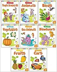 Little Artist Copy Colouring Boxset : Pack of 8 Books (Birds, Sea Animals, Fruits, Vegetables, Dinosaurs, Cars and People Around Us)