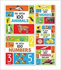 My First 100 Series Boxset- Pack of 5 Picture Books for Children (Animals, Words, Numbers, Food We Eat and Things That Move)