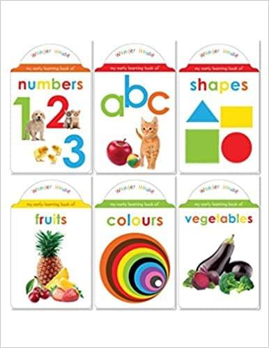 My First Boxset of Board Books: ABC, Numbers, Shapes, Colours, Fruits and Vegetables (Pack of 6 Early Learning Board Books For Kids)