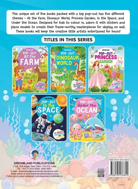 Pop-Out Under the Ocean- With 3D Models Colouring Stickers : Interactive & Activity  Children Book