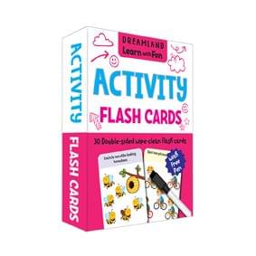 Flash Cards Activity - 30 Double Sided Wipe Clean Flash Cards for Kids (With Free Pen) : Early Learning Children Book