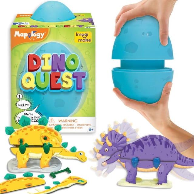 Mapology Dino Quest - Stegosaurus, Triceratops, Pachycephalosaurus