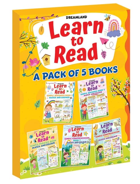 Learn to Read- A Pack of 5 Books (Simple Sentences, Simple Phrase Book, Simple Comprehension) : Early Learning Children Book