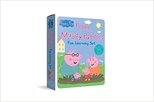 Peppa Pig - Peppa Loves Muddy Puddles : Fun Learning Set (with Wipe and Clean Mats, Coloring Sheets, Stickers, Appreciation Certificate and Pen)