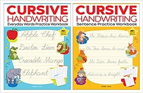 Cursive Handwriting - Everyday Letters and Sentences : Level 2 Practice Workbooks For Children (Set of 2 Books)