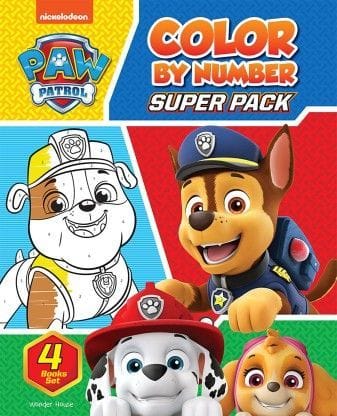 Paw Patrol Color By Number Super Pack : Set Of 4 Coloring Books For Kids - By Miss & Chief