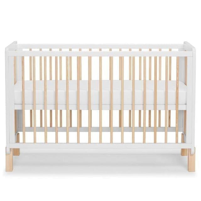 Kinderkraft Lunky Wooden Cot With Mattress White