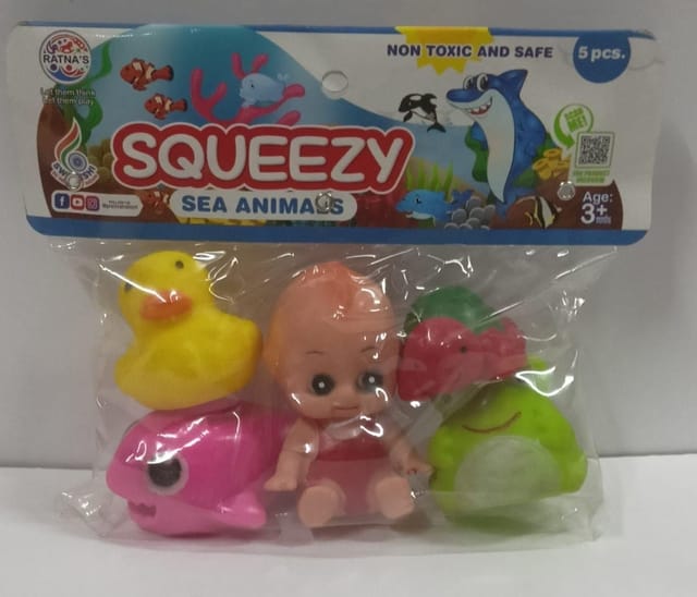 SQUEEZY SEA ANIMALS 5 PCS CHU