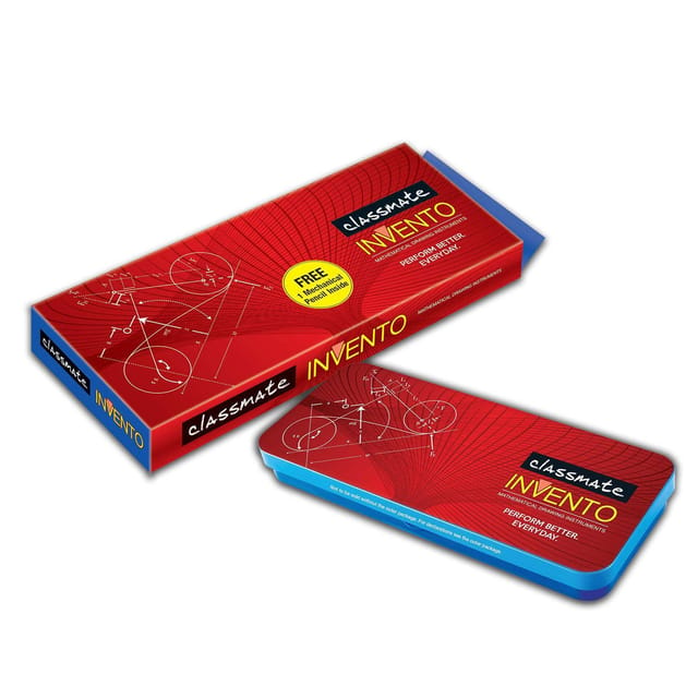 Classmate Invento Geometry Box | Self Centering Die-Cast Compass | Rust resistant instruments