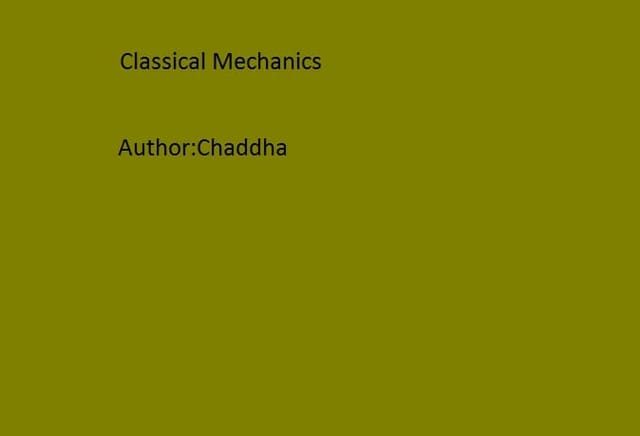 Classical Mechanics